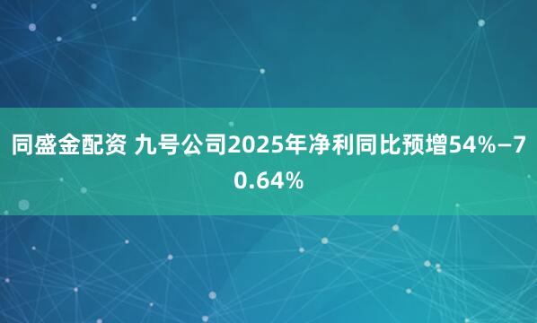 同盛金配资 九号公司2025年净利同比预增54%—70.64%
